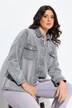 Blusa vaquera, cuello camisero, botones de presión, manga larga