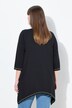T-shirt en coton bio, feuille brodée, décolleté rond et manches 3/4, coupe évasée