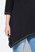 T-shirt en coton bio, feuille brodée, décolleté rond et manches 3/4, coupe évasée