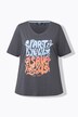 T-shirt classica con scritta, scollo a V e mezze maniche