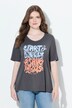 T-shirt classica con scritta, scollo a V e mezze maniche
