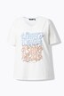 T-shirt avec message, décolleté en V et manches courtes, coupe Classic Fit