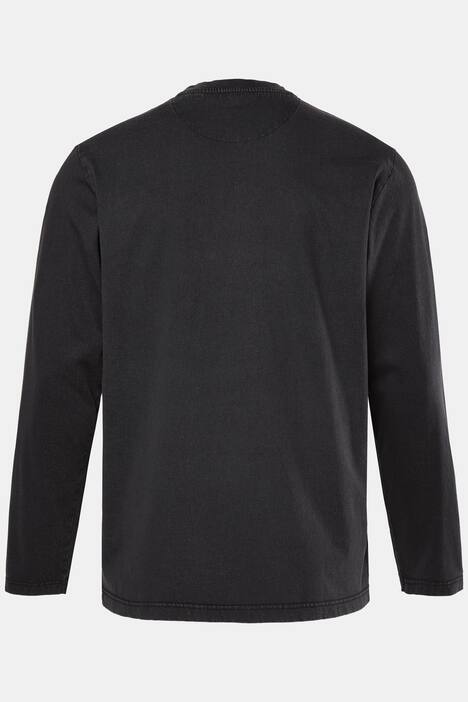 Men+ langærmet T-shirt, print på brystet, Vintage Look, op til 8XL