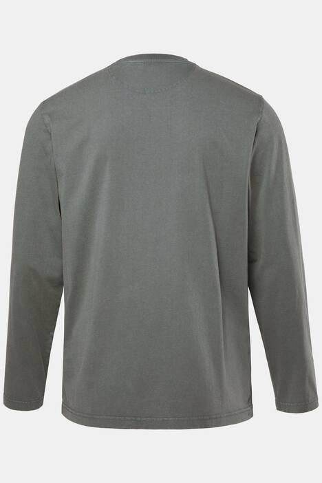 Men+ shirt met lange mouwen, print op de borst, vintage look, tot 8XL