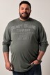 Men+ langærmet T-shirt, print på brystet, Vintage Look, op til 8XL
