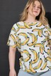 T-Shirt, Oversize Shape, Bananen-Print