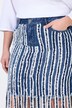Denim skirt, slim fit, long fringes, 5-pocket
