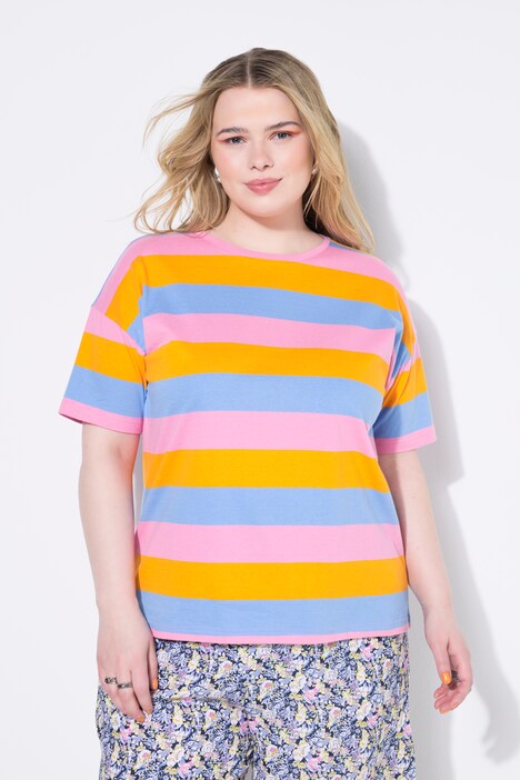 T-shirt, oversized model, blokstrepen