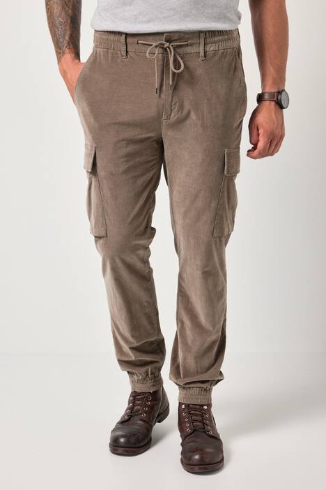 Pantalon cargo JP 1880 en velours côtelé, finition FLEXNAMIC® et nombreuses poches, coupe Straight Fit - jusqu'à la taille 74