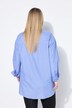Blusa camisera, oversize, rayas, bolsillo bordado