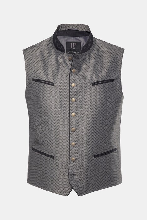 JP1880 vest, traditioneel, opstaande kraag, borduursel, tot maat 72