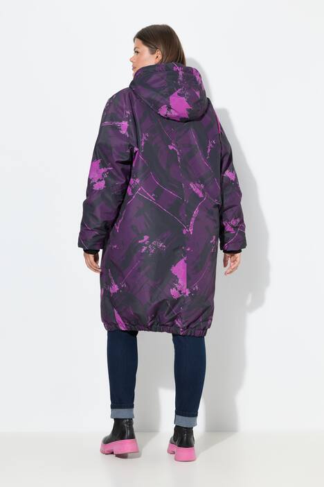 Funksjonell jakke med trykk, oversized, teddyfôr, hette,