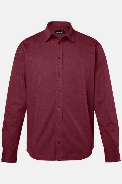 Chemise en jersey Men+. Manches longues, col Kent. Coupe Comfort Fit - jusqu'au 8 XL