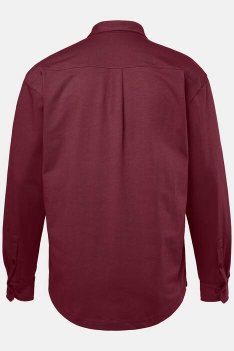 Chemise en jersey Men+. Manches longues, col Kent. Coupe Comfort Fit - jusqu'au 8 XL