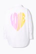 Blusa camisera, oversize, estampado en la espalda
