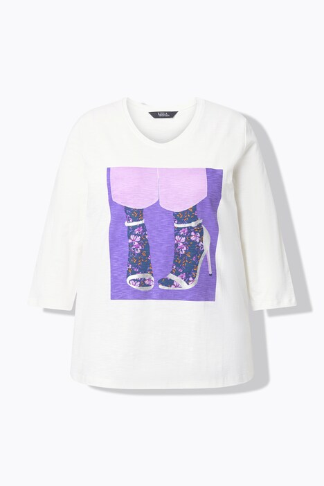 Shirt, Schuhe, Classic, Rundhalsausschnitt, 3/4-Arm