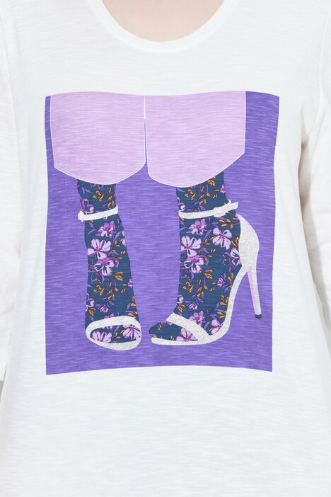 Shirt, Schuhe, Classic, Rundhalsausschnitt, 3/4-Arm