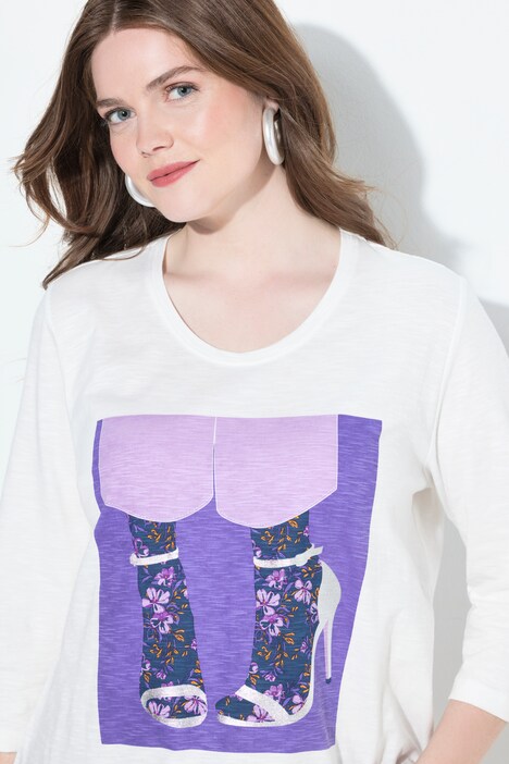 Shirt, Schuhe, Classic, Rundhalsausschnitt, 3/4-Arm