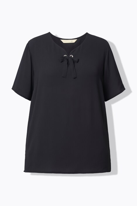 Blouse coupe évasée, cordon fantaisie à l'encolure