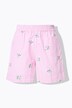 Short rayé, jambe large, broderie florale