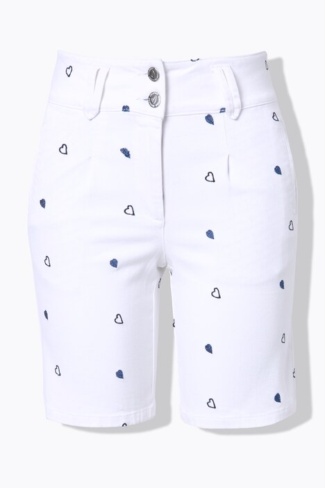Pantalones cortos vaqueros, Straight Fit, corazón bordado