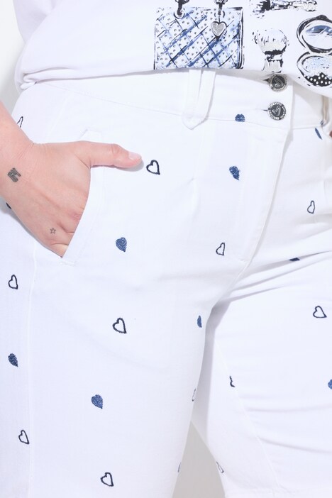 Pantalones cortos vaqueros, Straight Fit, corazón bordado