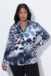 Jersey blouse, luipaardpatroon, overhemdkraag, lange mouwen