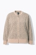 Blouson en molleton motif léopard, col rond et manches longues, patte de boutonnage