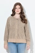Blouson en molleton motif léopard, col rond et manches longues, patte de boutonnage