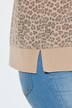 Blouson en molleton motif léopard, col rond et manches longues, patte de boutonnage