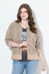 Blouson en molleton motif léopard, col rond et manches longues, patte de boutonnage