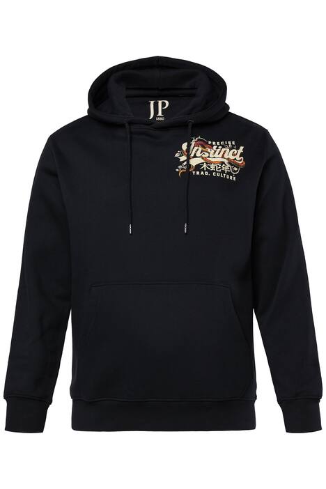 Mikina s kapucí JP1880, potisk na hrudi, klokaní kapsa, do 8XL
