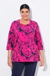 Shirt, marmermotief, A-lijn, hartvormige hals, 3/4-mouw