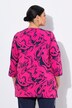 Shirt, marmermotief, A-lijn, hartvormige hals, 3/4-mouw