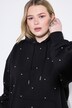 Hoodie, Oversize Shape, Kapuze, Zierperlen