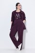 Pantalon en molleton, jambe large et droite, passepoils et taille élastique