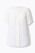 Bluse, A-linje, krepp, vid halvermet