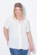 Bluse, A-linje, krepp, vid halvermet