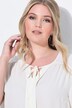 Bluse, A-linje, krepp, vid halvermet