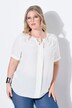 Bluse, A-linje, krepp, vid halvermet