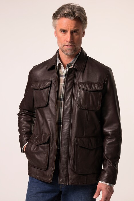 Veste Boston Park en cuir nappa d'agneau, poches plaquées - jusqu'au 82/84