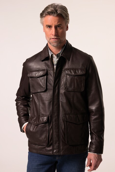 Veste Boston Park en cuir nappa d'agneau, poches plaquées - jusqu'au 82/84