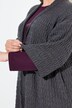 Vest, structuurbreisel, oversized, V-hals, 3/4-mouw
