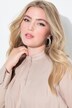 Blusa con pieghe sulle spalle e maniche lunghe