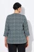 Satijnen blouse, gerimpelde schouders, tuniekhals, 3/4-mouw