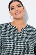 Satijnen blouse, gerimpelde schouders, tuniekhals, 3/4-mouw