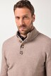 JP1880 gebreide troyer, CashmereTouch structuur breigoed, knoopkraag, tot 7XL