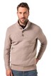 Troyer svetr JP1880, strukturovaný úplet, kašmírový na dotek, límec s knoflíky, do 7XL