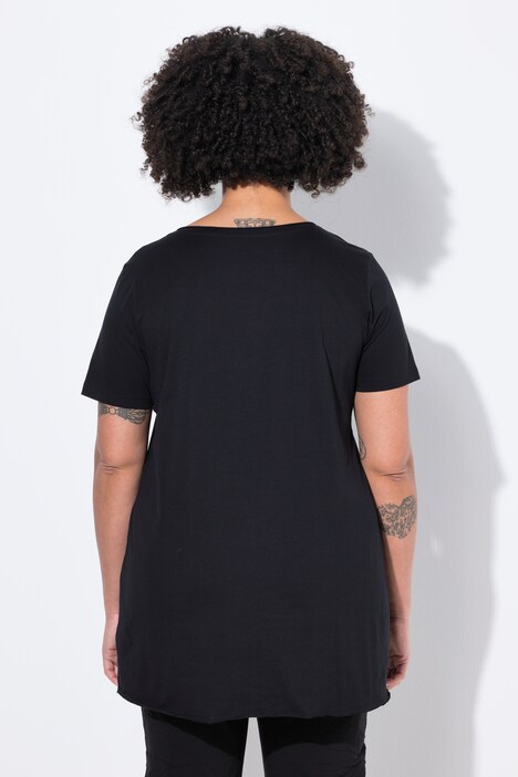 T-shirt coupe évasée, étoile avec paillettes