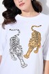 T-shirt, boxy fit, tiger, 3/4 sleeves